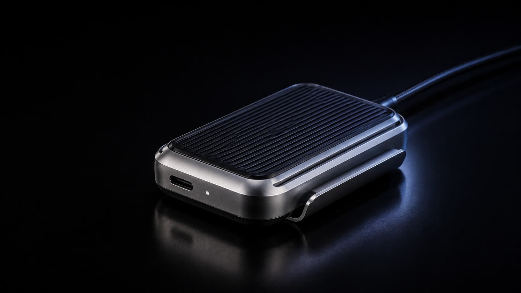 RM Core with black ribbed thermal top surface, machined body, USB-C port and rear clip